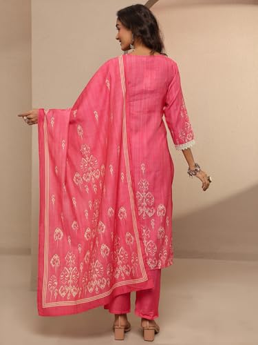 Libas Printed Silk Blend Straight Kurta Set For Women (401401Xxl)