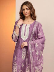 Libas Printed Silk Blend Straight Kurta Set for Women (401405M)