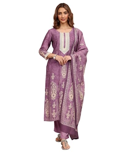 Libas Printed Silk Blend Straight Kurta Set for Women (401405M)