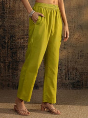 Libas Printed Chanderi Cotton Straight Kurta With Trousers and Dupatta-401444S
