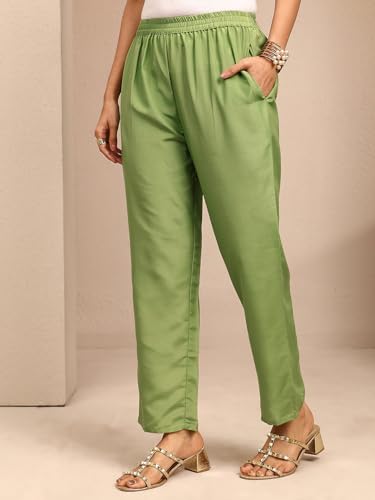 Libas Embroidered Chanderi Cotton Straight Kurta With Trousers and Dupatta-401450S
