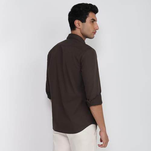 Parx Men Slim Fit Solid Pattern Pure Cotton Semicutaway Collar Full Sleeve Casual Shirt Green