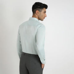 Park Avenue Men Slim Fit Structure Pattern Cotton Polyester Blend Ainsley Collar Full Sleeve Formal Shirt (Size: 42)-PMSX18996-N3 Medium Green