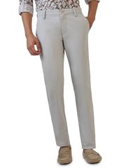 Parx Men Low Rise Tapered Fit Solid Pattern Cotton Blend Flat Front Casual Trouser (Size: 40)-XMTX03724-O7 Grey