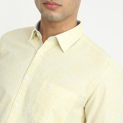 Parx Men Slim Fit Print Pattern Pure Cotton Semicutaway Collar Full Sleeve Casual Shirt - XMSS14597-R4 Medium Red