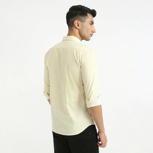 Parx Men Slim Fit Print Pattern Pure Cotton Semicutaway Collar Full Sleeve Casual Shirt - XMSS14597-R4 Medium Red