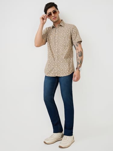 Parx Men Low Rise Tapered Fit Knitted Pattern Cotton Blend Jeans (Size: 32)-XCYA03064-B8 Blue