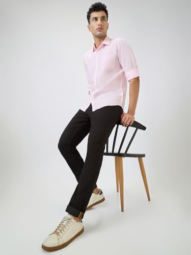 Parx Men Low Rise Tapered Fit Knitted Pattern Cotton Polyester Blend Jeans (Size: 38)-XCYA03069-K9 Black