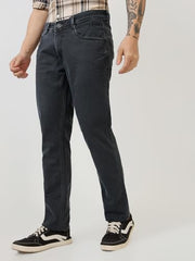 Parx Men Low Rise Tapered Fit Knitted Pattern Cotton Polyester Blend Jeans -XCYA03224-G8 Grey