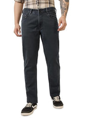 Parx Men Low Rise Tapered Fit Knitted Pattern Cotton Polyester Blend Jeans -XCYA03224-G8 Grey