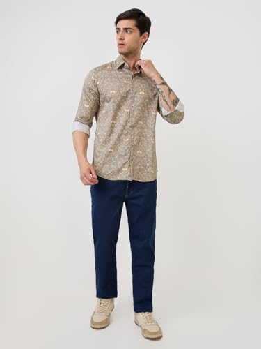 Parx Men Mid Rise Straight Fit Twill Pattern Cotton Blend Jeans (Size: 34)-XCYN03148-B8 Blue