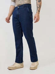 Parx Men Mid Rise Straight Fit Twill Pattern Cotton Blend Jeans (Size: 34)-XCYN03148-B8 Blue