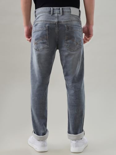 Parx Mid Rise Straight Fit Grey Men Jeans