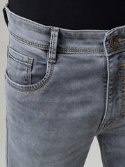 Parx Mid Rise Straight Fit Grey Men Jeans