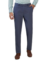 Park Avenue Men Slim Fit Solid Pattern Poly Viscose Blend Flat Front Formal Trouser Grey
