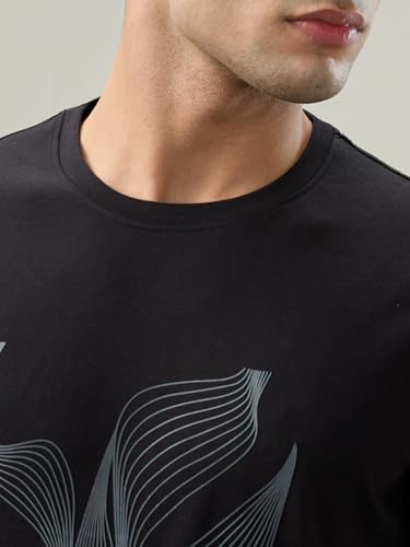 Parx Black Print Pattern Men Sweatshirt