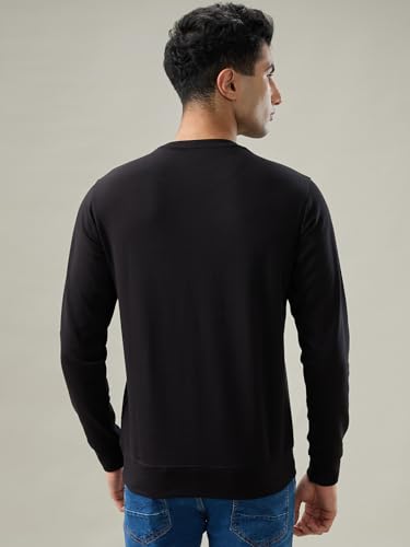 Parx Black Print Pattern Men Sweatshirt