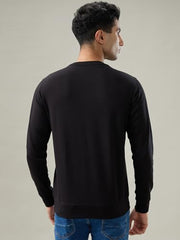 Parx Black Print Pattern Men Sweatshirt