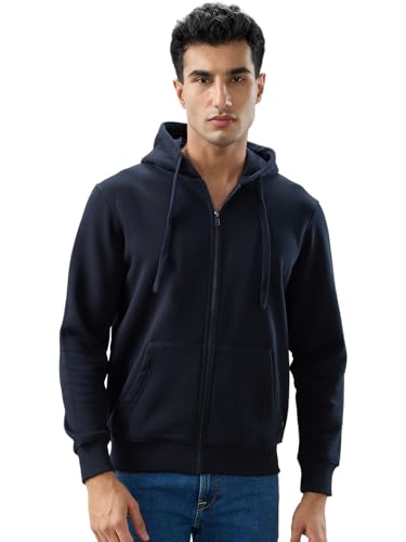 Parx Blue Solid Pattern Men Sweatshirt