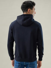 Parx Blue Solid Pattern Men Sweatshirt