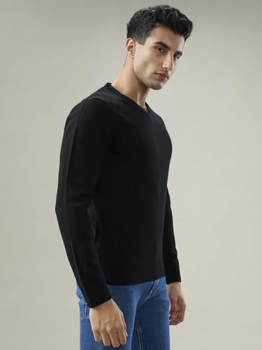 Parx Black Solid Pattern men Winter Wear