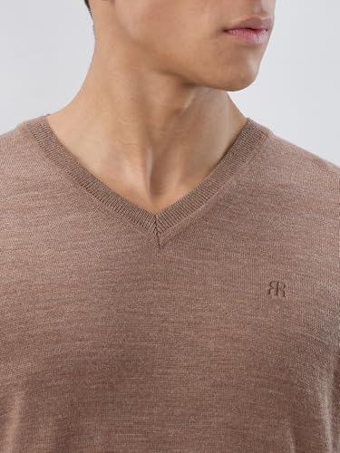 Raymond Men Regular Fit Solid Pattern Marino Wool Acryalic Blend Rib Collar Full Sleeve Casual Sweater