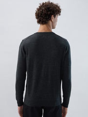 Raymond Men Regular Fit Solid Pattern Marino Wool Acryalic Blend Rib Collar Full Sleeve Casual Sweater