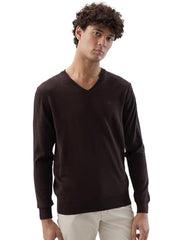 Raymond Men Regular Fit Solid Pattern Marino Wool Acryalic Blend Rib Collar Full Sleeve Casual Sweater