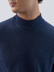 Raymond Men Contemporary Fit Solid Pattern Marino Wool Acryalic Blend Turtle Neck Full Sleeve Casual Sweater