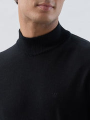 Raymond Men Contemporary Fit Solid Pattern Marino Wool Acryalic Blend Turtle Neck Full Sleeve Casual Sweater