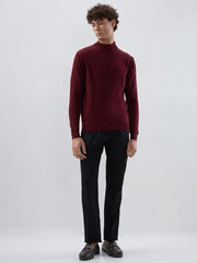 Raymond Men Contemporary Fit Solid Pattern Marino Wool Acryalic Blend Turtle Neck Full Sleeve Casual Sweater