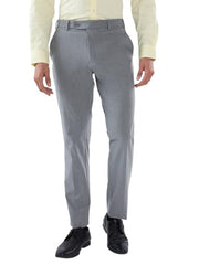 Park Avenue Men Slim Fit Solid Pattern Polyester Blend Flat Front Formal Trouser Dark Grey