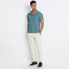 Parx Men Regular Fit Solid Pattern Pure Polyester Polo Neck Half Sleeve Straight Hem Casual T-Shirt
