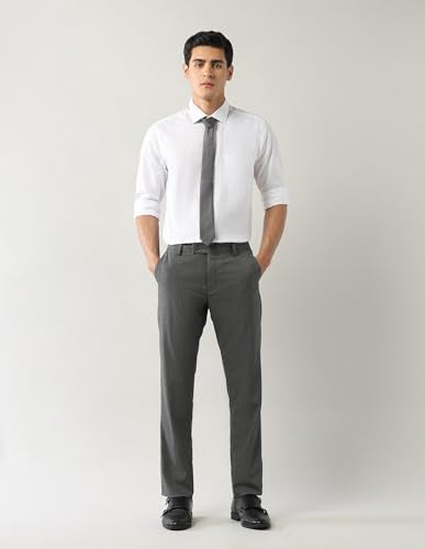 Arrow Men's Solid Regular Fit Trousers Olive