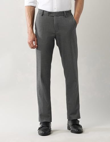 Arrow Men's Solid Regular Fit Trousers Olive