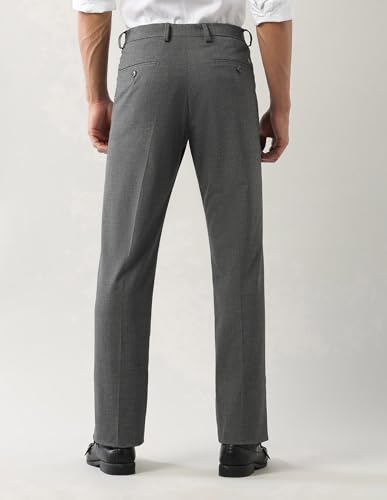 Arrow Men's Solid Regular Fit Trousers Olive