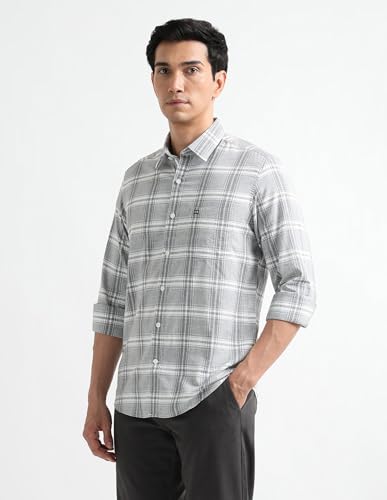Arrow Sport Men's Grid Tattersall Checked Slim Fit Shirt