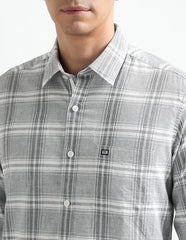 Arrow Sport Men's Grid Tattersall Checked Slim Fit Shirt