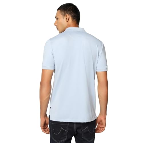 Blackberry men's slim fit light blue polo T-shirt with long sleeves, casual style, and classic collar.