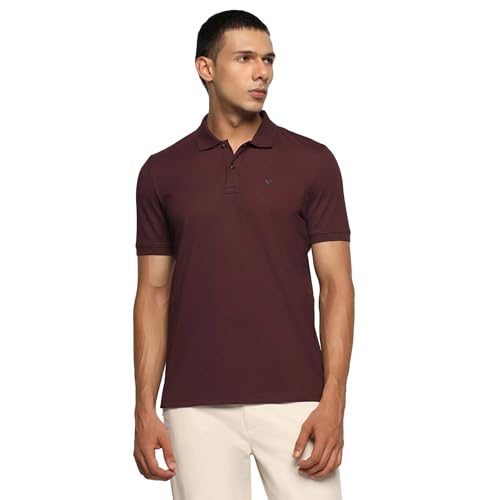 blackberrys Men's Slim Fit Solid Wine Casual T Shirts