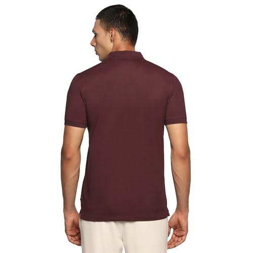 blackberrys Men's Slim Fit Solid Wine Casual T Shirts