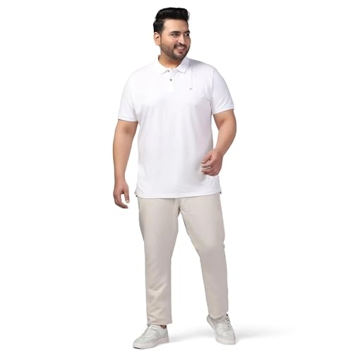 Blackberry men's slim fit solid white polo T-shirt, short sleeve, classic collar, laid flat showing front view.