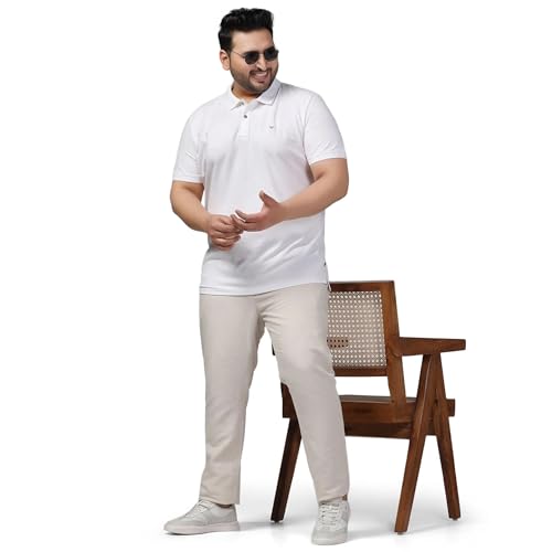 Blackberry men's slim fit white polo T-shirt with short sleeves, featuring a classic collar and solid color design.