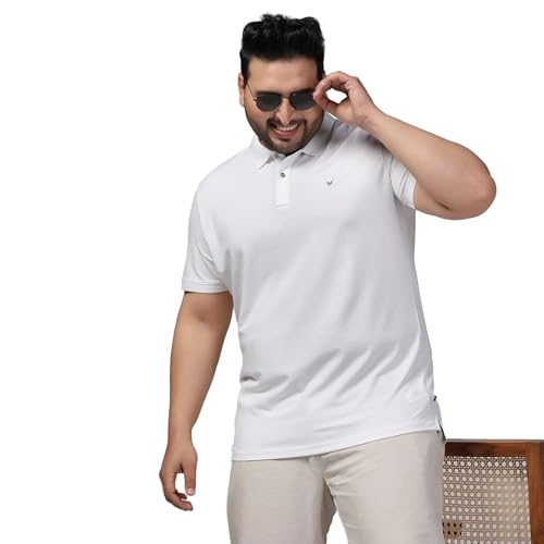 Blackberry men's slim fit white polo T-shirt, long sleeve, solid color, casual upper wear on a plain background.