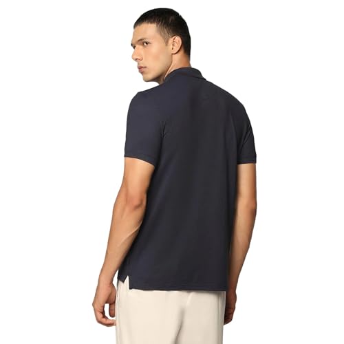 blackberrys Men's Slim Fit Solid Navy Regular T-Shirt