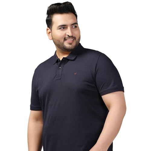 blackberrys Men's Slim Fit Solid Navy Regular T-Shirt