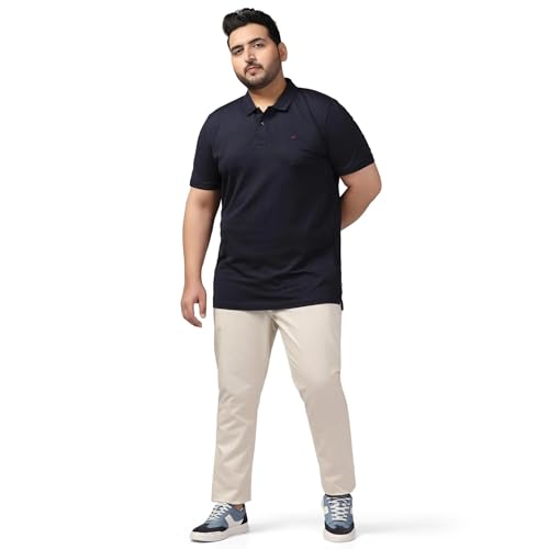 blackberrys Men's Slim Fit Solid Navy Regular T-Shirt