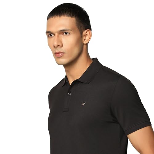 blackberrys Men's Slim Fit Solid Black Polo T-Shirt