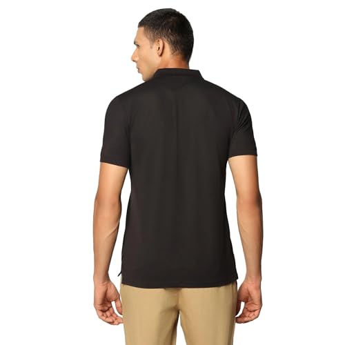 blackberrys Men's Slim Fit Solid Black Polo T-Shirt