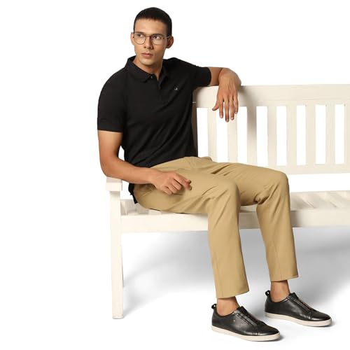 blackberrys Men's Slim Fit Solid Black Polo T-Shirt